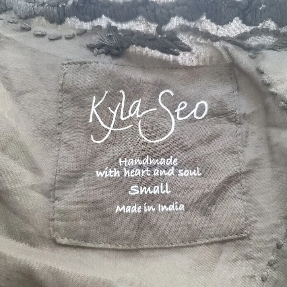 Kyla Karyn Seo Mikaila Jacket Kimono Duster Caite Top Small Forest Ombre NWT - Picture 4 of 5
